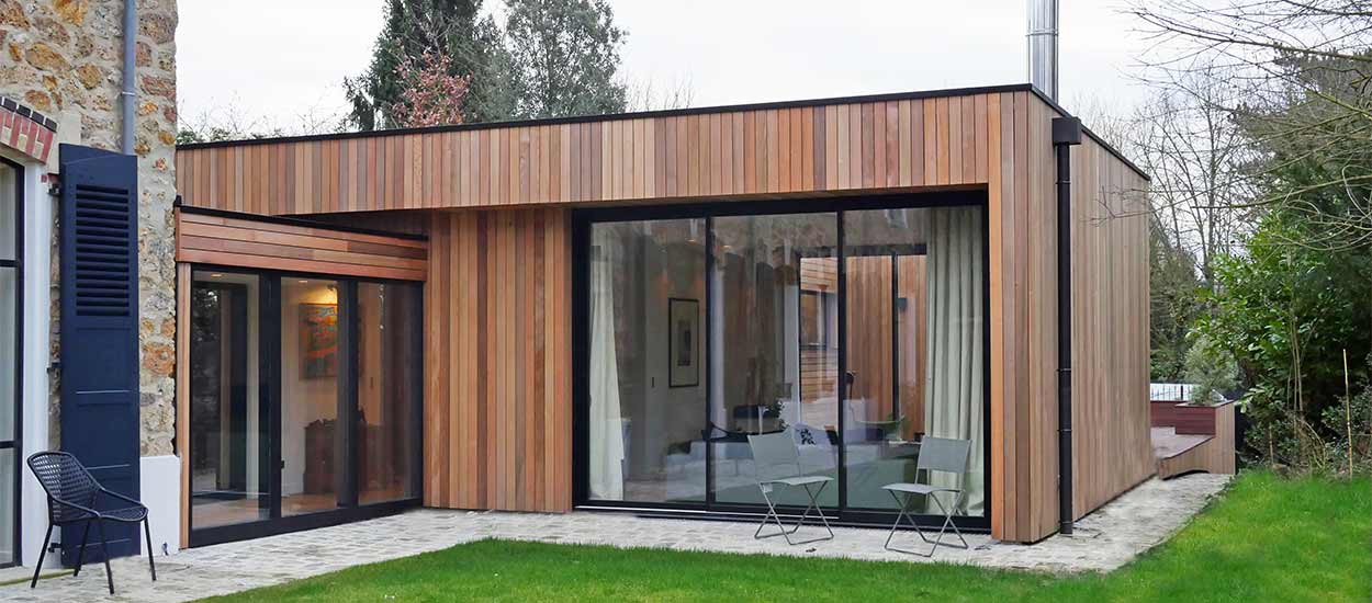 Bardage en bois exotique via Pinterest