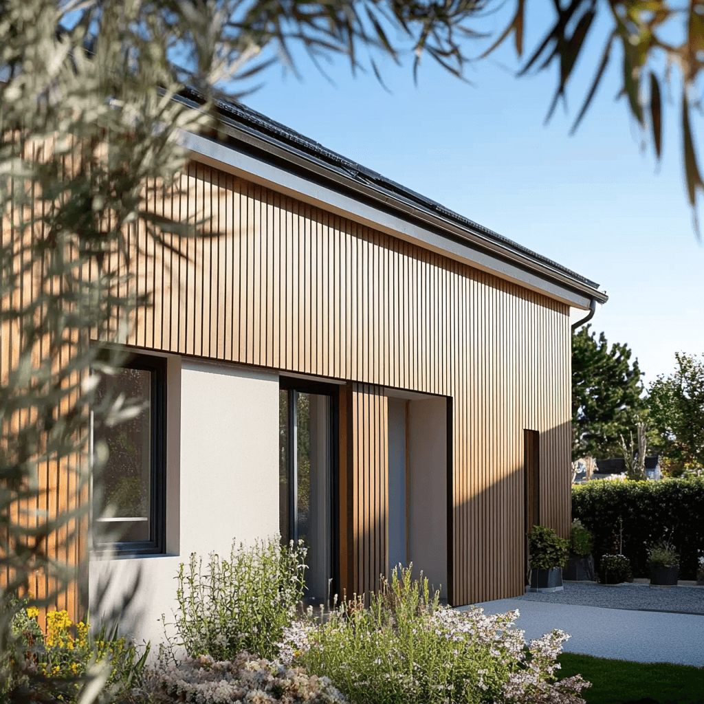Bardage en bois composite via Pinterest