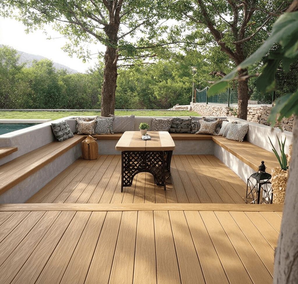 Terrasse enterré en bois composite Mister Composite