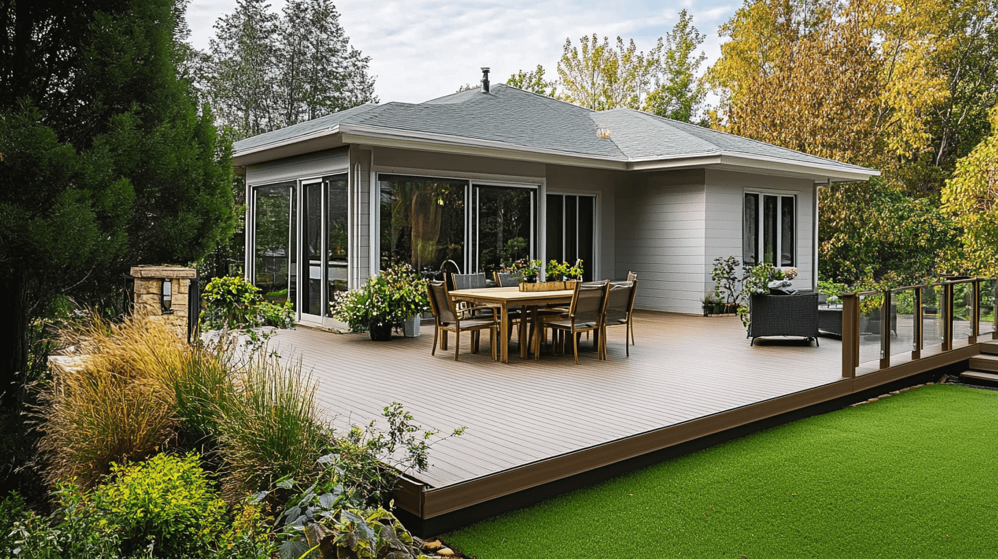 Terrasse en bois composite teinte Dark de chez Mister Composite