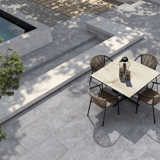 Terrasse avec carrelage via Pinterest