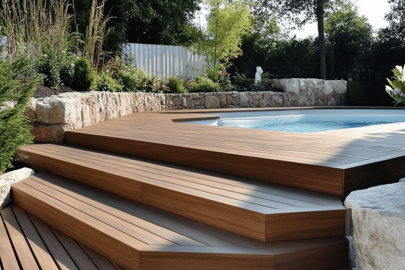 Terrasse en bois composite teinte Coffee de chez Mister Composite