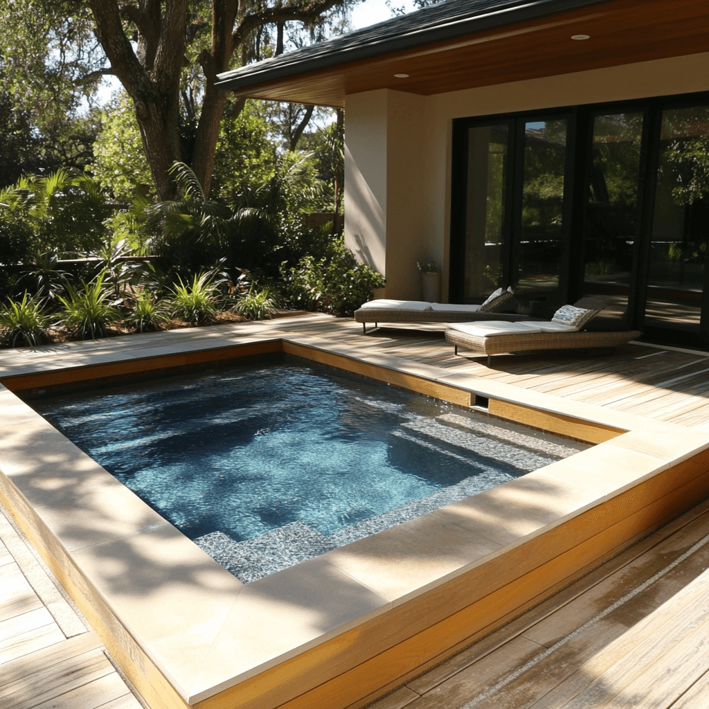 Piscine avec terrasse en bois via Pinterest